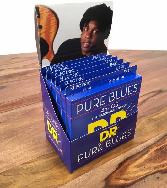 DR Strings PURE BLUES BASS DISPLAY