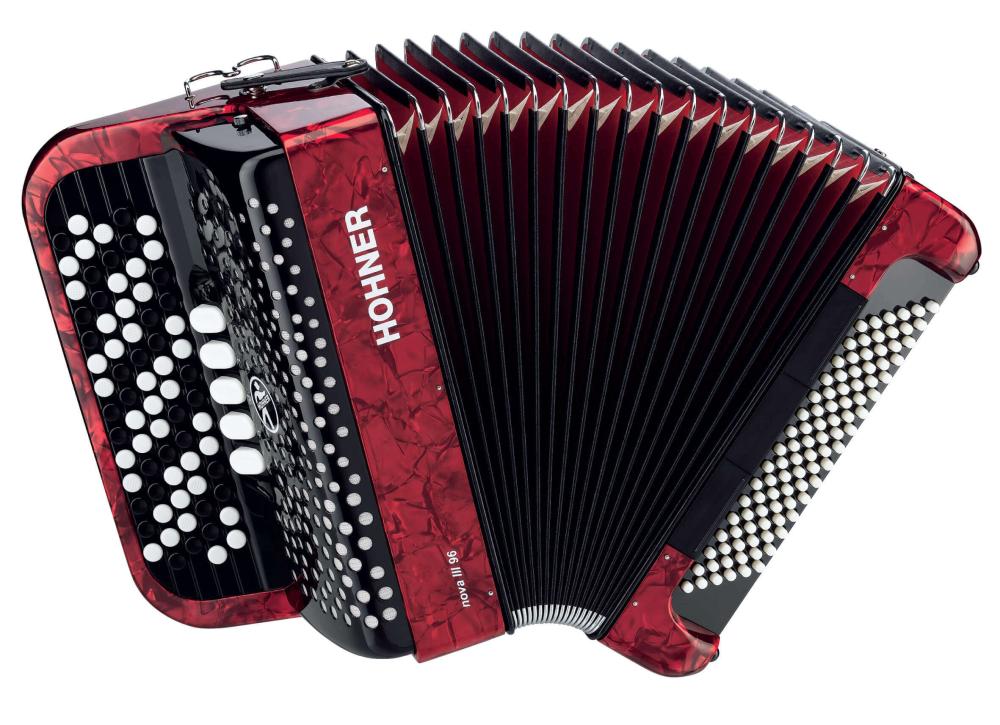 Hohner NOVA III 96 RED, C-STEPPED