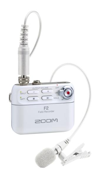 Zoom F2 - field recorder  Microfono lavalier - bianco