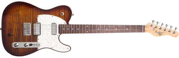 Michael Kelly HYBRID 55 - Chitarra elettrica con sistema piezo - Tigers Eye Burst