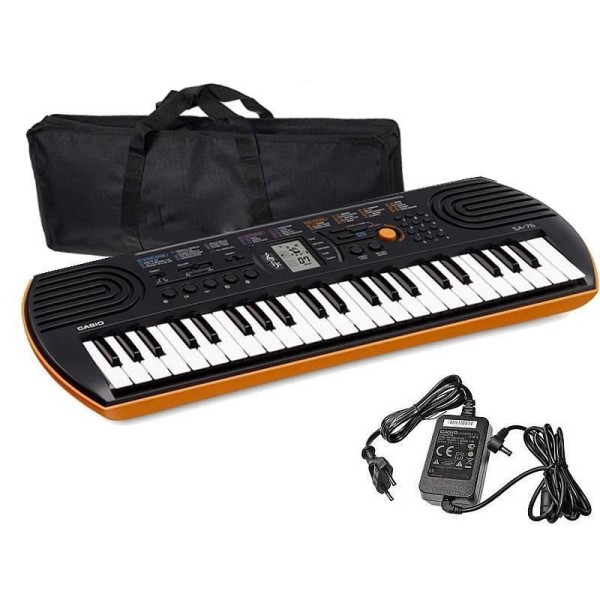 Casio SA-76 tastiera portatile con borsa e alimentatore originale - back to school