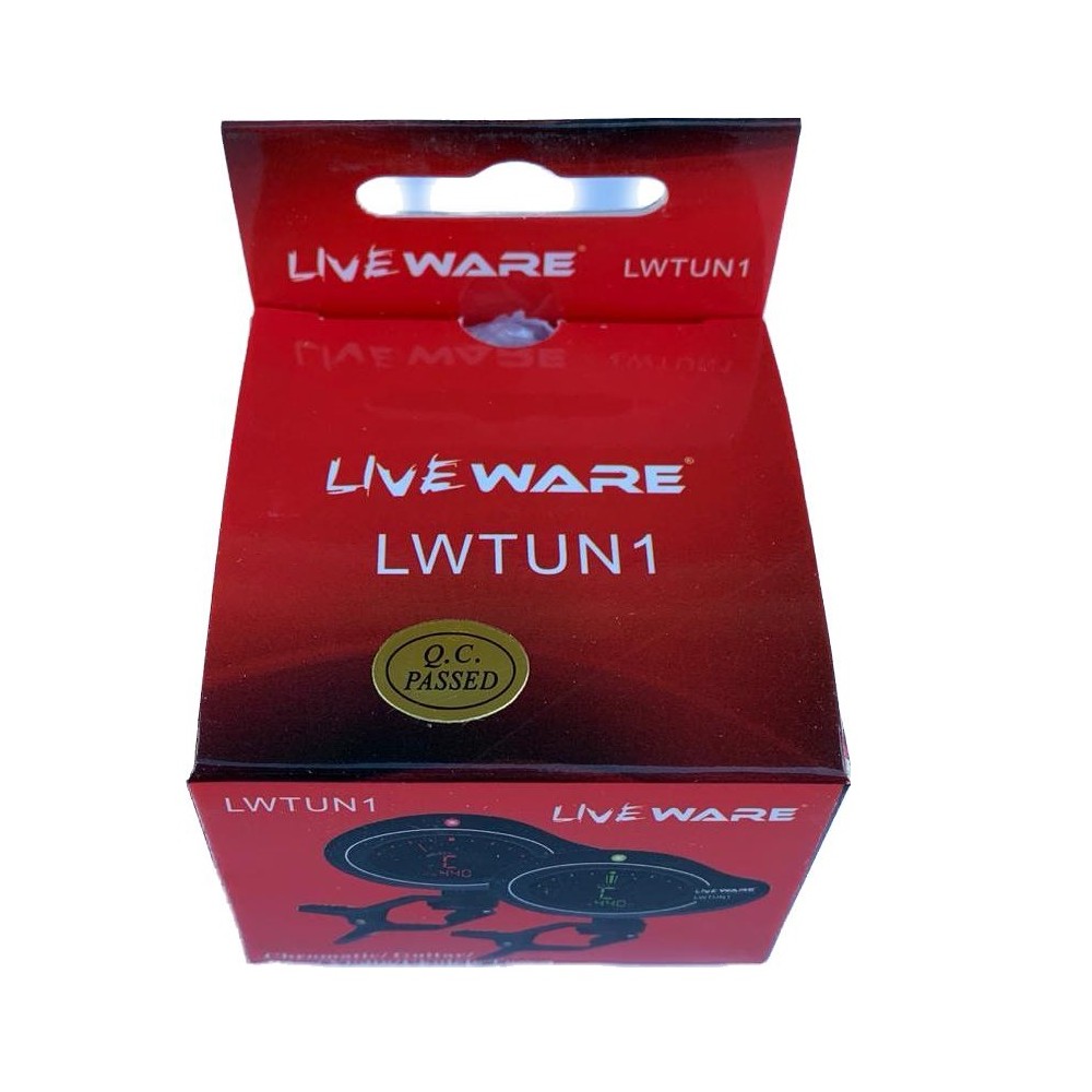 LIVE WARE LWTUN1 ACCORDATORE DIGITALE CLIP TUNER PER STRUMENTI CHITARRA BASSO UKULELE VIOLINO