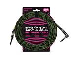 Ernie Ball 6066 Cavo strumento Braided Black / Green - 7,6 metri
