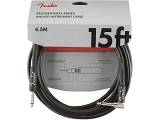 Fender Professional Series Instrument Cables Straight/Angle 15' Black - cavo 4,5 m