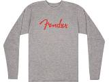Fender Spaghetti Logo L/S T-Shirt Heather Gray - size M