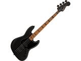 SQUIER FSR CONTEMPORARY ACTIVE JAZZ BASS HH, ROASTED MAPLE FINGERBOARD WITH BLOCKS AND BINDING, BLACK PICKGUARD, FLAT BLACK